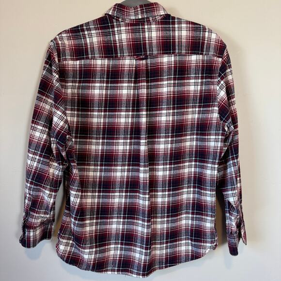 Jachs NY Flannel Shirt Mens XL Red Navy Plaid Button Down Grunge Lumberjack - Picture 7 of 11